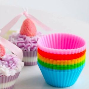 12pc Pink/Purple Silicone Cupcake Pans - New